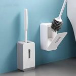 Wall mounted silicone toilet brush