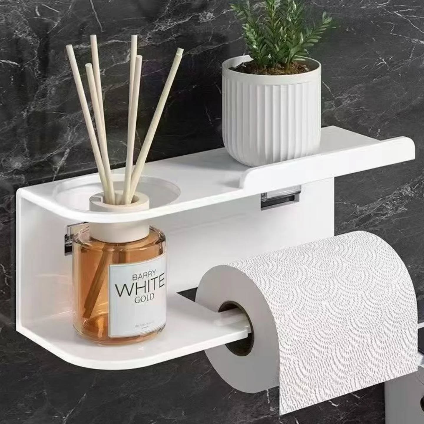 684155359_18466842295099265_2203976188339666363_n Wall mounted toilet paper holder with shelf - Image 1