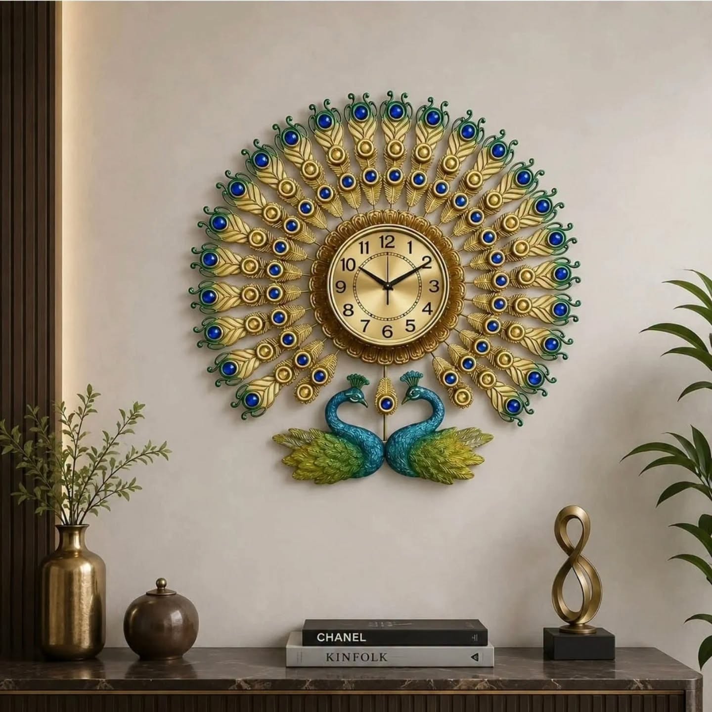 719476308_1675262510359040_396808493183707889_n Peacock wall clock - Image 1