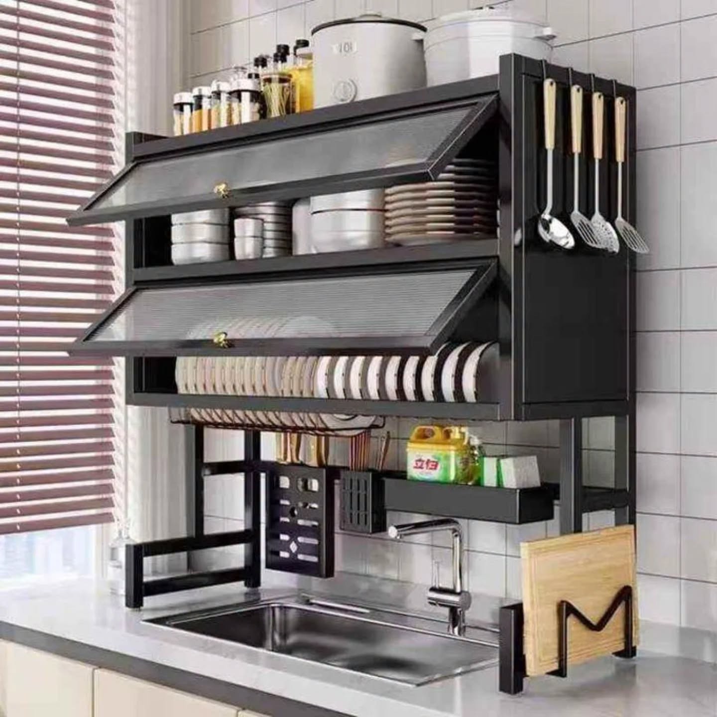 721441211_2803982193299231_1569818773348069554_n Double layer over the sink dishrack with cabinets - Image 1