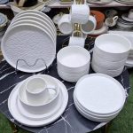 24pc glazed ceramic dinner set
