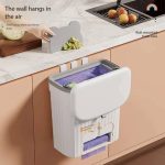 Wall mounted trash can with lid