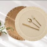 6pc round woven table mat set