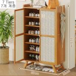 Rattan shoe rack