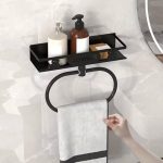 Bathroom towel rack and shelf