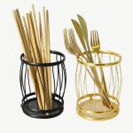 Metallic cutlery holder