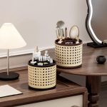 Rattan Rotating Storage organizer