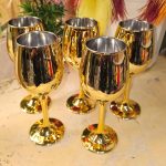 6pc golden wine glass set