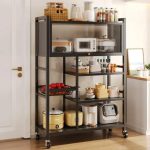 Metallic kitchen rack with cabinet