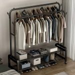 Double layer clothes rack