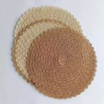 6pc round woven table mat set